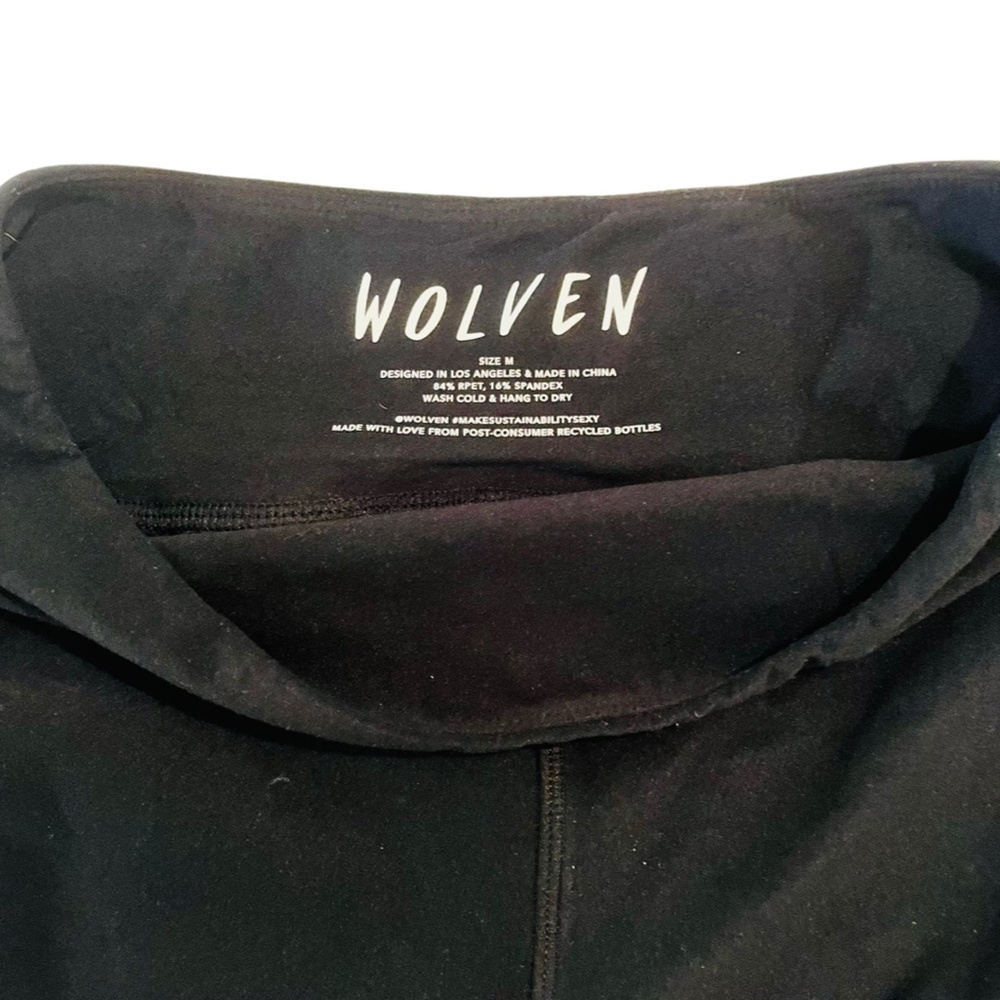 NWT Wolven Sustainable High Waisted Hot Yoga/SUP Yoga Short in Onyx/Black - Picture 5 of 5